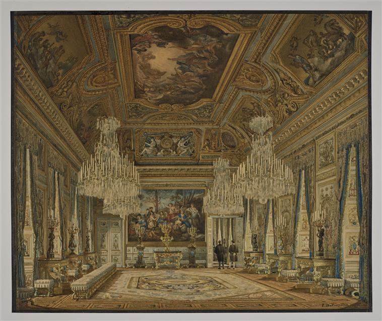 Vue du salon d'Apollon au palais des Tuileries